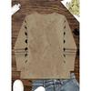 Fashion casual simple and elegant V-neck long-sleeved T-shirt, casual daily long-sleeved sports shirt