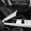 Weißer Armlehnenbezug für Tesla Model 3 Model Y 2017-2023 Auto Mittelkonsolen-Armlehnenpolster Verkleidung Abdeckung Armlehnenbox Polster Konsolenschutz Innenraum