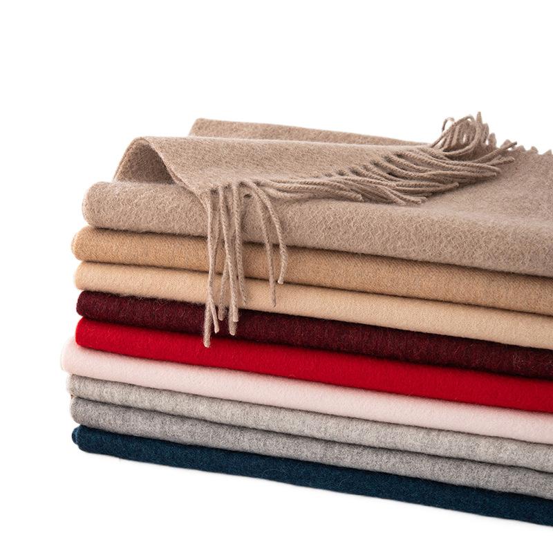 Wool Cashmere Scarf Women's Atmosphere Solid Color New Winter Warm and Versatile Men's Student Scarf