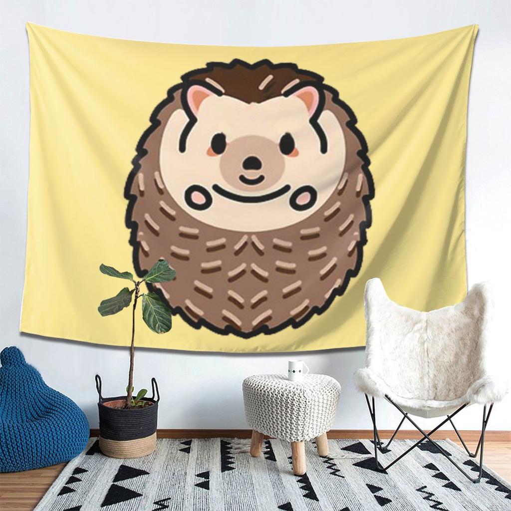 Hedgehog Tapestry Decor Art Aesthetic Tapestries for Living Room Bedroom Home Wall Cloth Wall Hanging