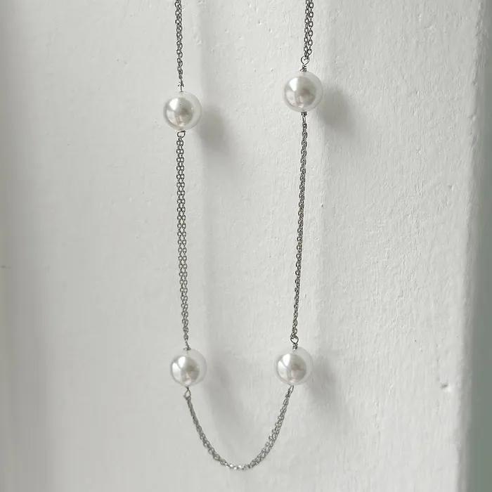 Pearl Chain Long Necklace