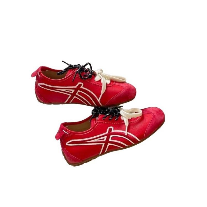 Ballet style mandarin duck lace-up inner height increase flat bottom women's new retro versatile sports