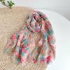 100% linen elegant printed spring/summer/autumn thin neck protection and sun protection women's scarf
