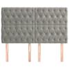 Tête de lit - Maison Exclusive - Velours gris clair - 144 x 7 x 118/128 cm - Hauteur réglable