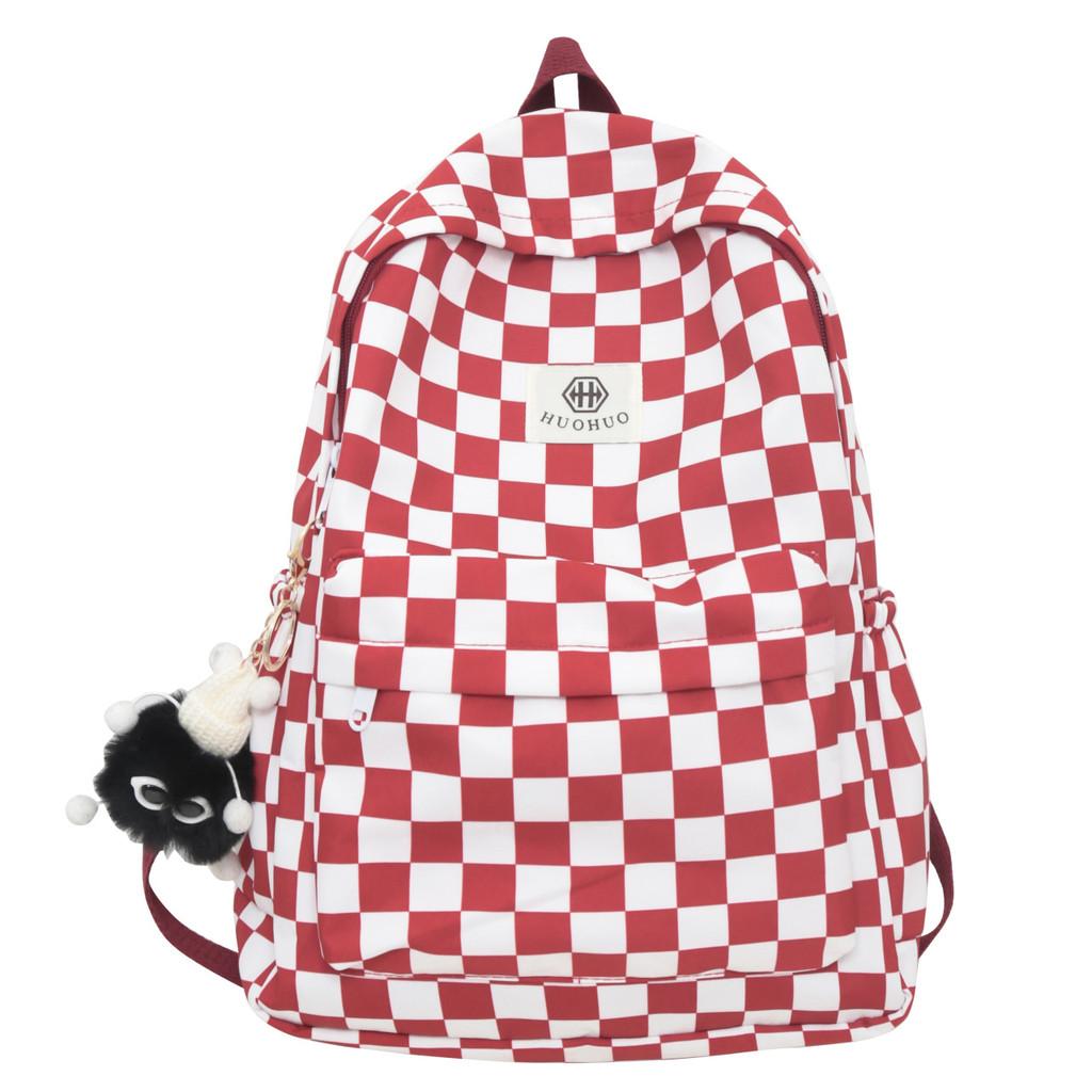 Chessboard Girls Pattern Boys Backpack Front Organizer Laptop Storage School Bag