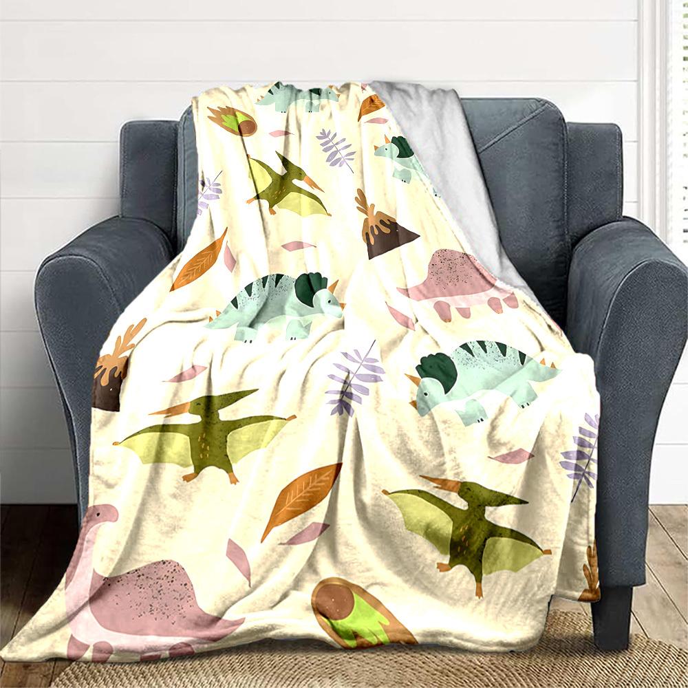 1pc Dino World Lightweight Flannel Blanket, Comfortable and Warm Blanket, for Office and Camping Sofa Bed, Livingroom069