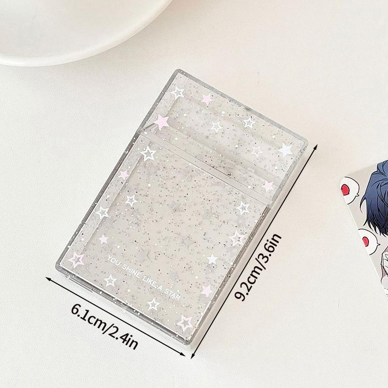 Cartoon Acrylic Photocard Storage Box Photo Cards Holder Idol Cards Storage Case Desk Accessiories Office Desk Card Organizer