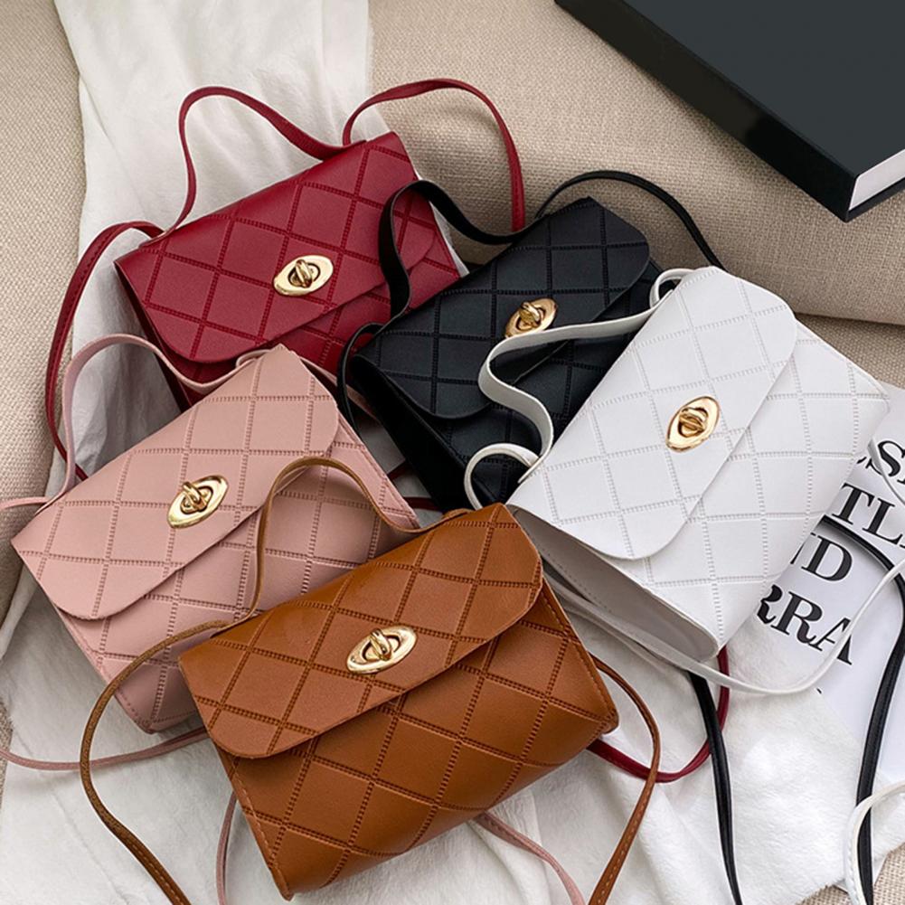 Trendy Diamd Pattern Crossbody Bag Square Shoulder Bag Casual Age Leisure Diamd Pattern Versatile Small Bag