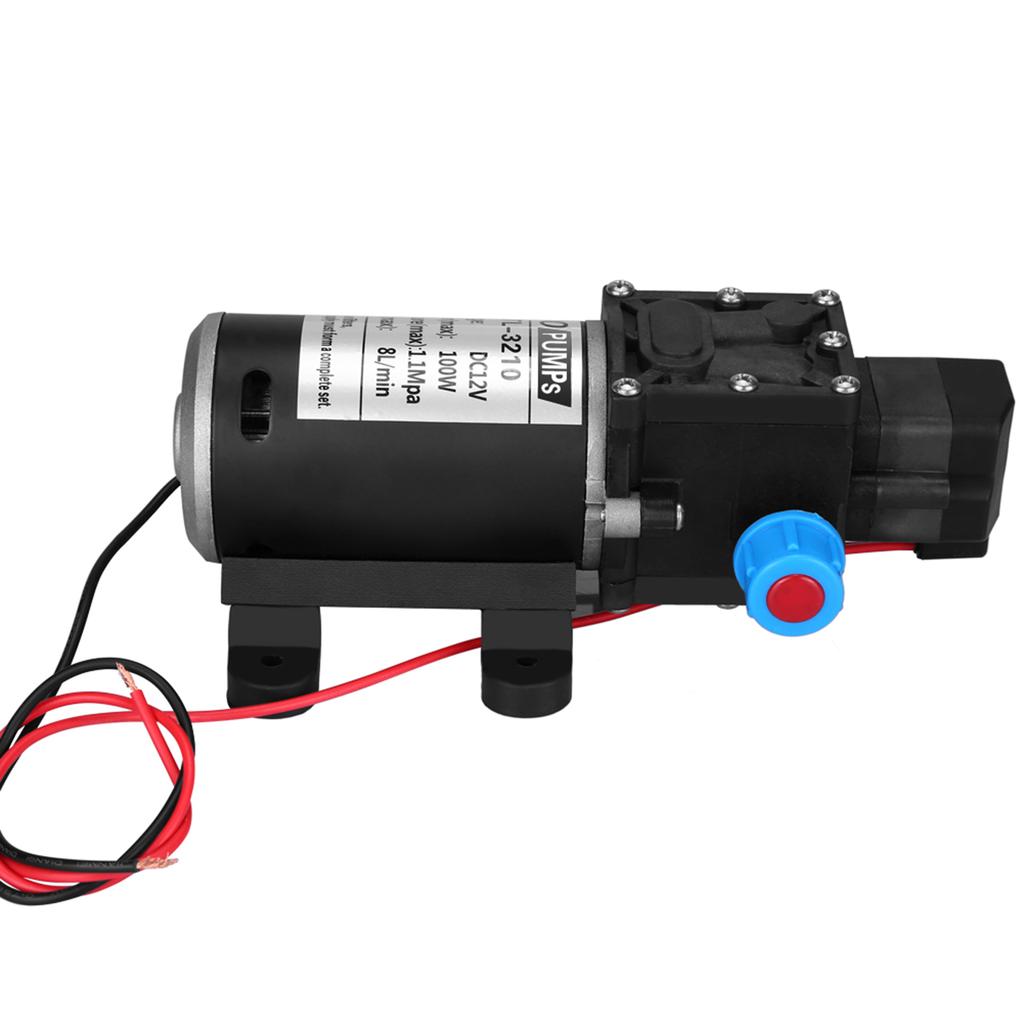 12V DC 100W 8L/Min 160Psi High Pressure Diaphragm Self Priming Water Pump for Wash Water Pump