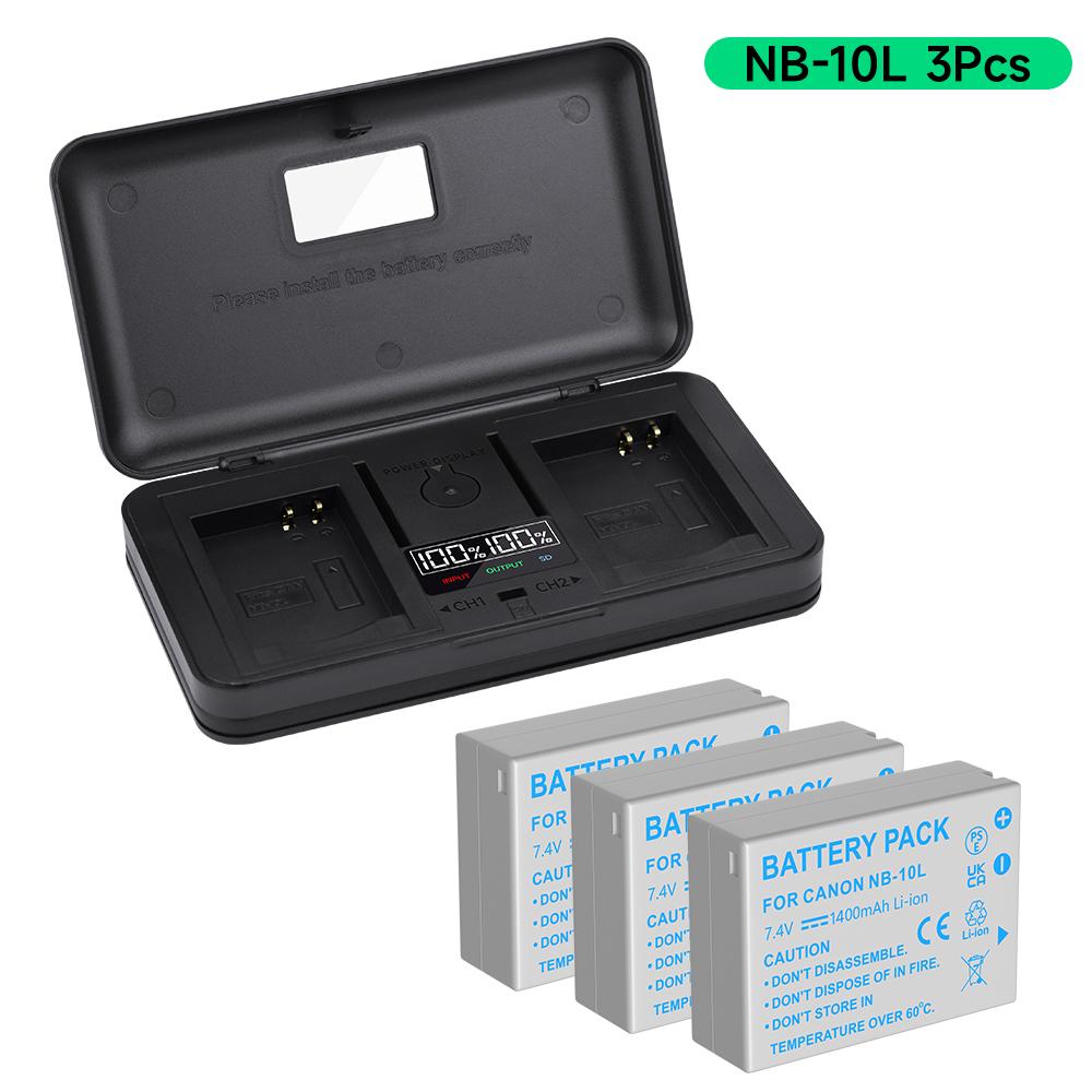 PALO 1400mAh NB-10L NB 10L Battery+Multi-Function Charger Battery Storage Box For CANON G15 G16 G1X SX40 SX50 SX60HS GX3