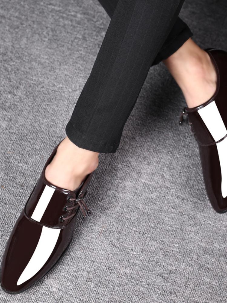 Fashion Shoes Men Leather Shoes Business Dress Shoes All-Match Casual Shock-Absorbing Footwear Wear-Resistant Plus Size Chaussure Homme