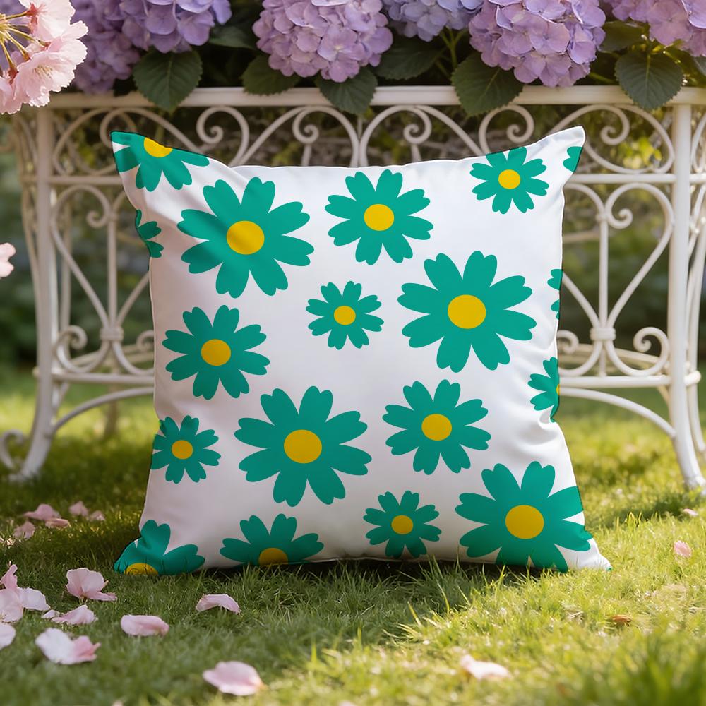 Spring and Summer Floral Cushion Cover Home & Car Dual-Scene Pillow Cover: Reversible for Premium Comfort