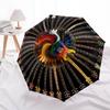 1PC electric guitar Umbrella Portable Folding Umbrella Iron Frame Hole Bone Structure Outdoor Home Umbrella A14