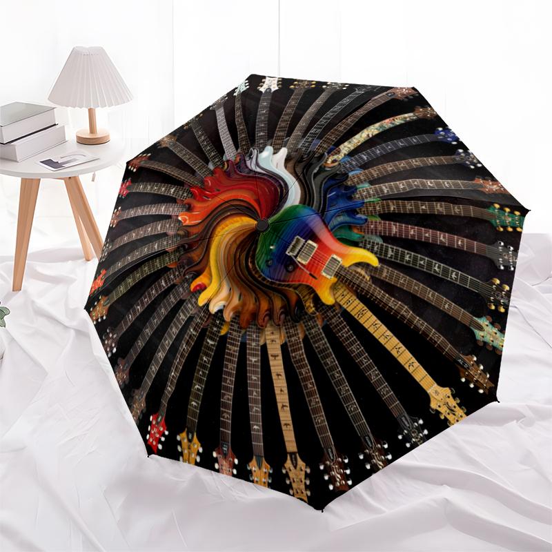 1PC electric guitar Umbrella Portable Folding Umbrella Iron Frame Hole Bone Structure Outdoor Home Umbrella A14