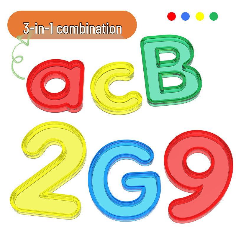 Rainbow Transparent Uppercase Letters & Numbers Educational Toys