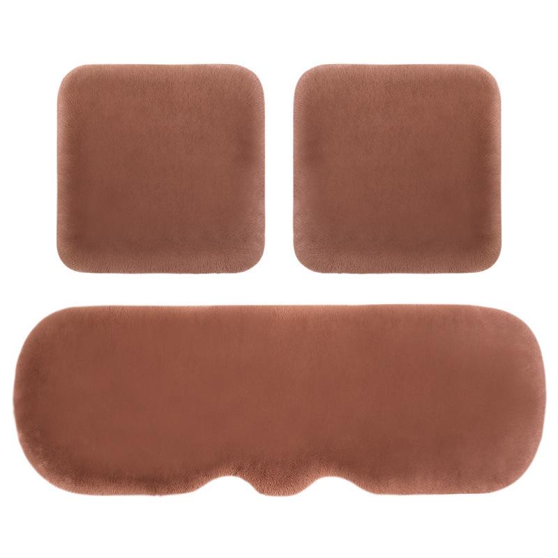 Faux Rabbit Fur Winter Car Seat Cushion Set (3-Piece) - No Shedding