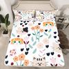 Cute cartoon animal pattern bed hat four-piece bedding set bedroom dormitory bedding decoration