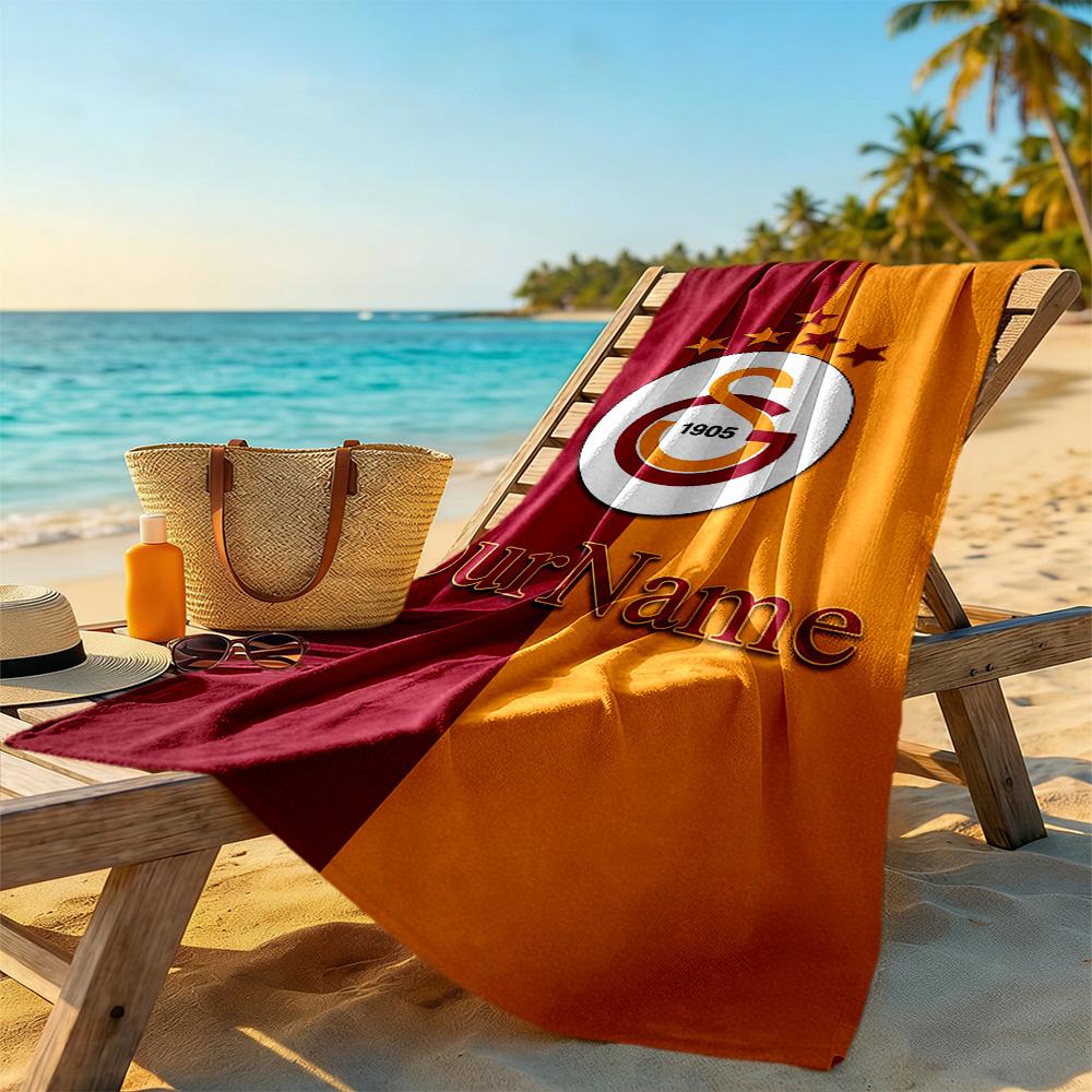 Galatasaray Customized Name Beach Towel High Absorbency & Quick-Dry Perfect for Traveling Yoga Camping and Swimming