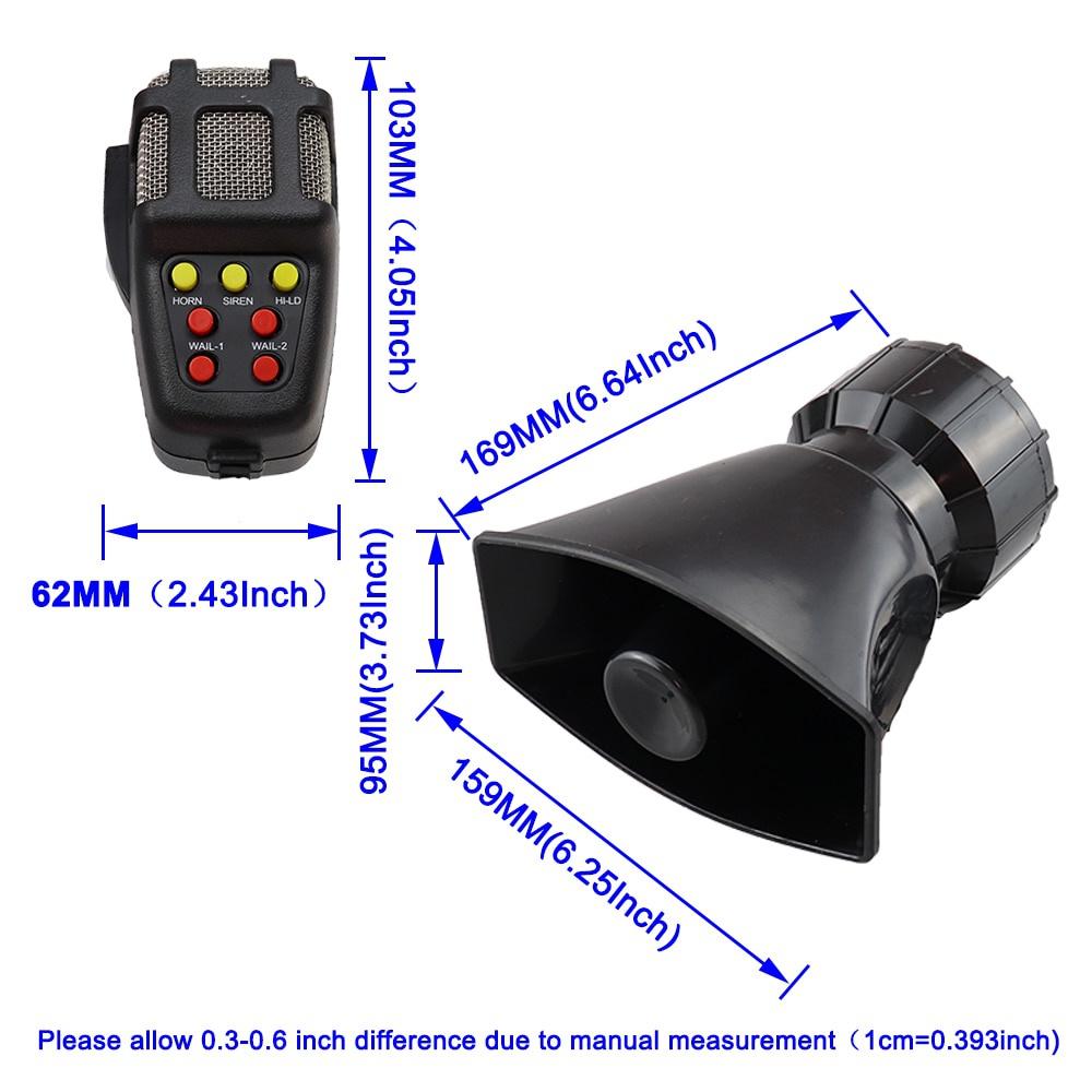 Car Electronic Warning Siren Motorcycle Alarm Firemen Ambulance Loudspeaker with MIC for Car