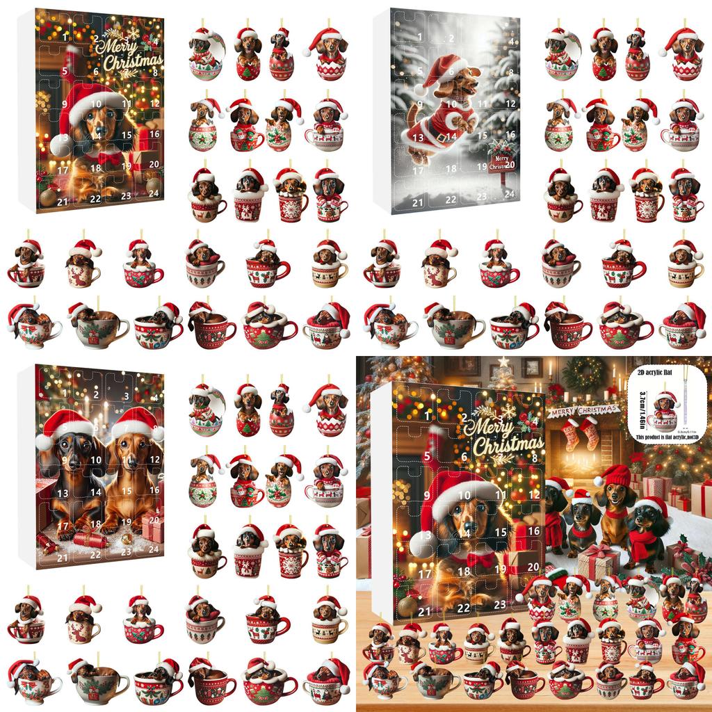 Christmas Themed Acrylic Dachshund Dog Cup Hook For Festive Home Decor And Gift Giving