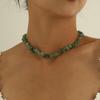 Europe, America, simple new short green Dongling necklace women, geometric fashion irregular stone necklace