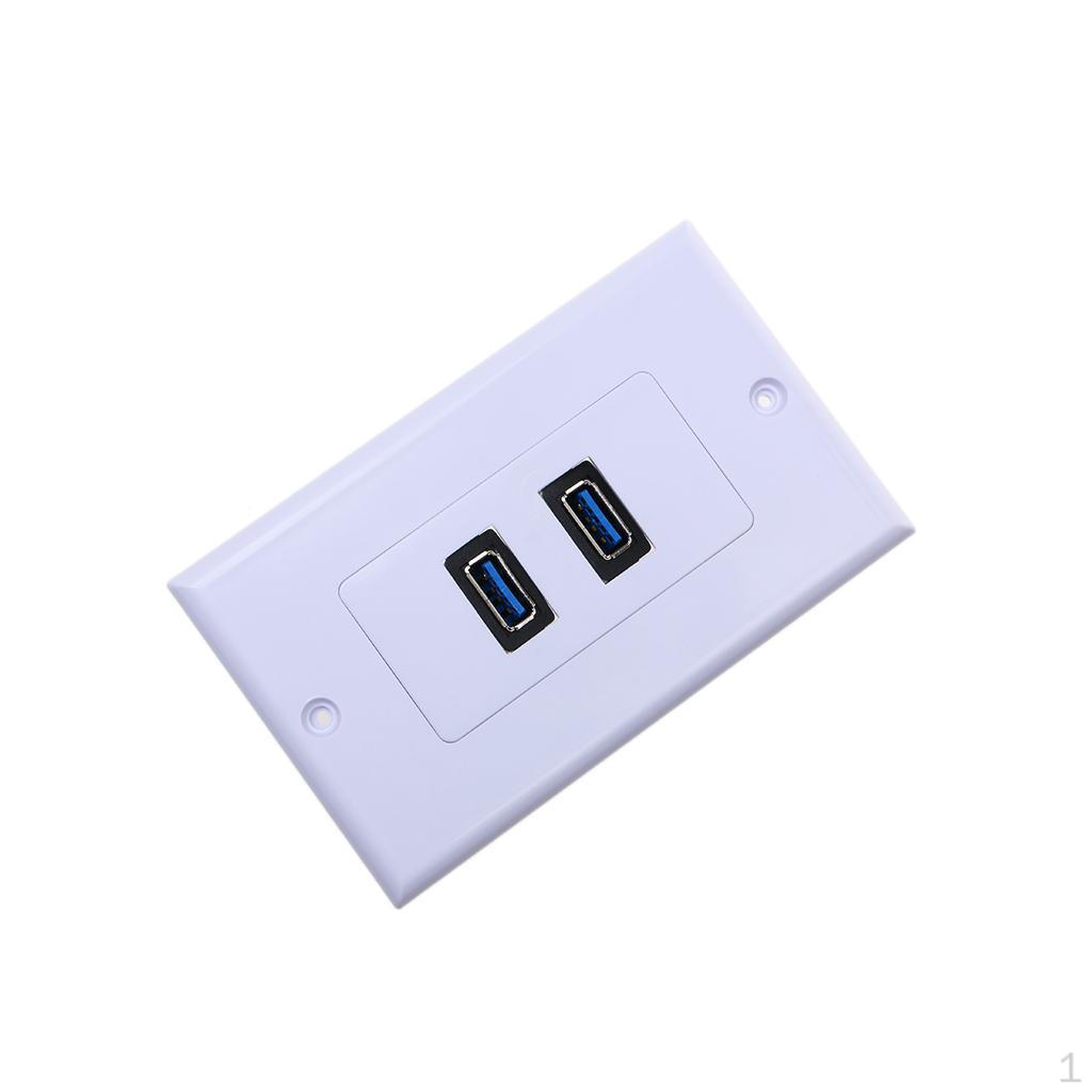 

Подвійний порт USB 3.0 Настінна пластина Розетка Розетка Розетка ПВХ Корпус Проста установка