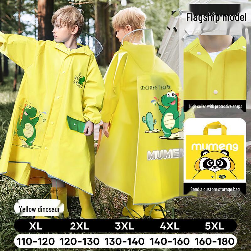 Children's Extended Raincoat with Schoolbag Slot
