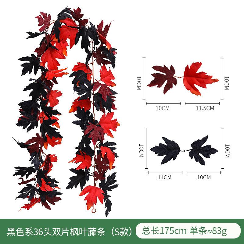 Fleur Artificielle Simulation Feuille d'Érable Vigne Européenne et Américaine Saison de la Récolte Enroulement Vigne de Simulation Décoration Extérieure Feuille d'Érable de Simulation