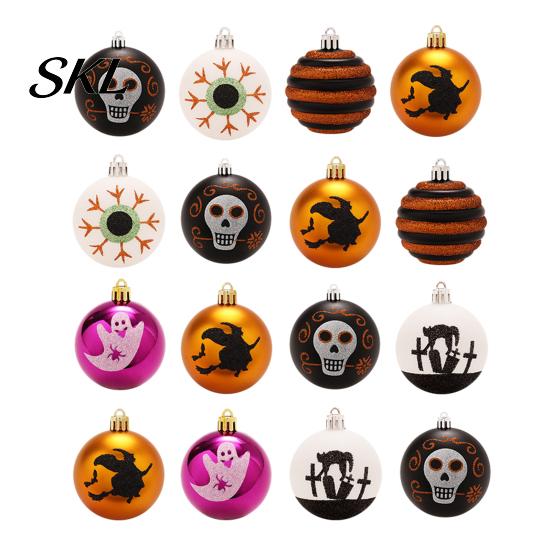 Eye-catching Halloween Items 16 Pcs Hanging Ball Decor, 6cm Skull Witch Eye Ornaments Themed Decorations for Ghost Tree, Spooky Window Yard
