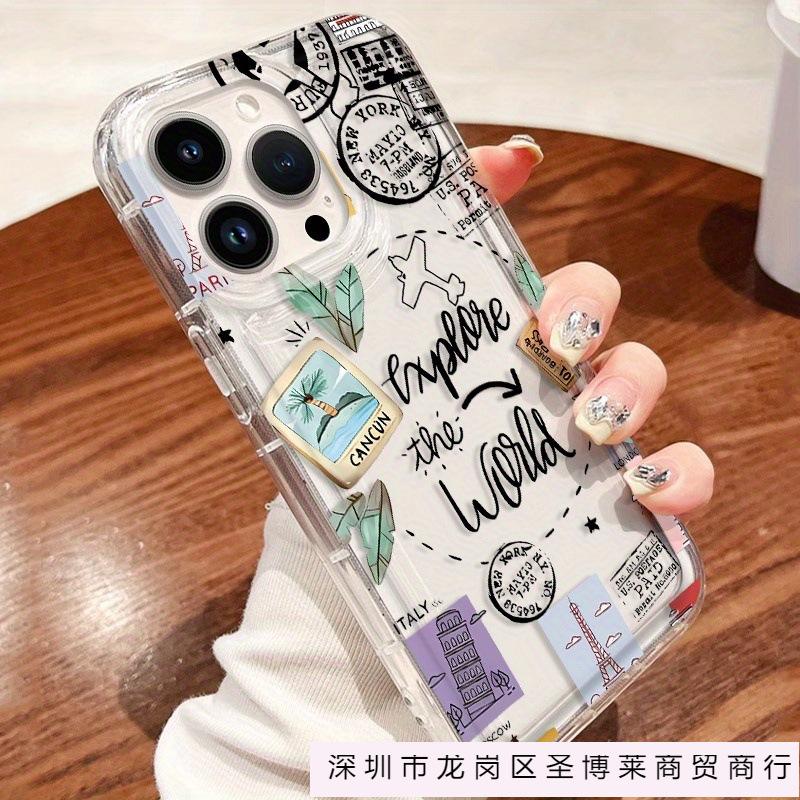 Travel English Apple 13promax Mobile Phone Case iPhone16/15/14 Premium 16plus Airbag 11/12P