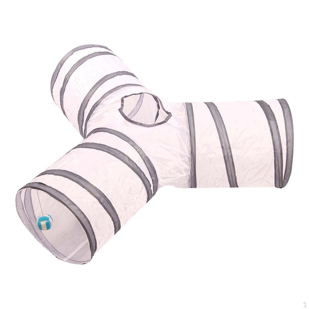 Cat Tunnel Foldable Passage Playing Hut with Play Ball Scratch Resistant Tube