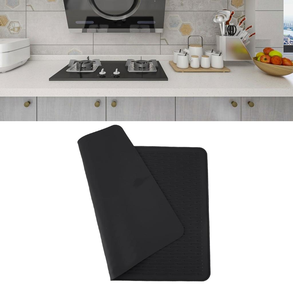 Dish Drying Mat Silicone Non Slip Heat Resistant Hot Pot Dish Pad for Kitchen Counter Table Under Sink Drawer Liner