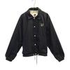 90s White Tag One Point Embroidery Nylon Coach Jacket M Black Women Used