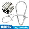 100pcs/set Gourd Stainless Steel Fishing Hanging Snap Oval Split Rings Fast Lock Connector High Quality Barrel Swivel Tackle