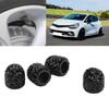 4 Pcs Bling Valve Stem Caps 15mm Stem Air Cover Tire Decoration Universal for Car MotorcycleBlack