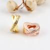Sterling  Color Star Finger Ring Cubic Spacer Charm Fit Original Wrist Bracelet Necklaces Diy JewelryFashion Finger Ring