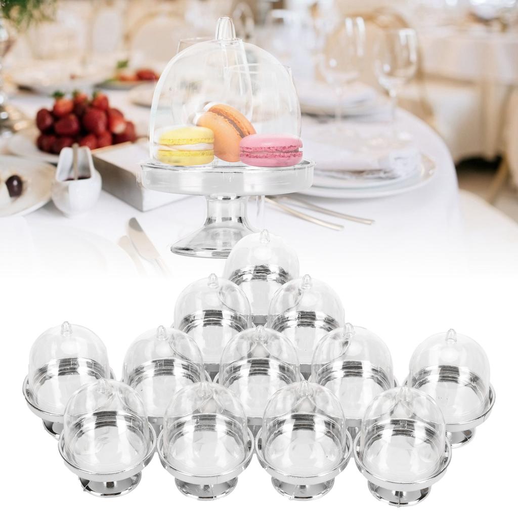 12 Set     Box Cake Stand Cupcake   Display Plate with Lid Party Supplies