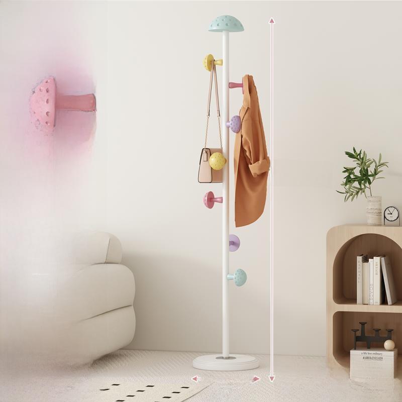 Creative Floor-Mounted Luxury Renting Living Room Mushroom Shaped Clothes Hanger Multi-Purpose Durable Wooden Hanger