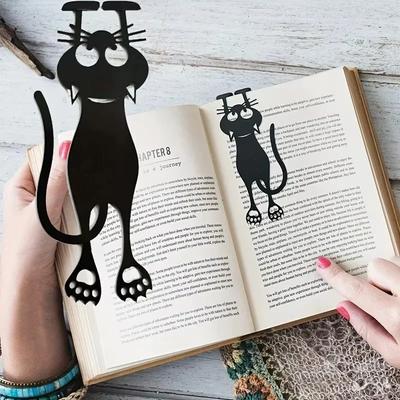 1-5PCS Black Cat Bookmarks for Books 3D Plastic Stereo Animal Book Mark for Student Teacher's Gifts Creative Stationery 2025