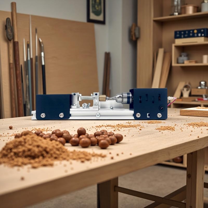 kilogorge Mini Woodworking Lathe with Upgraded Mini Metal Engraving Mini Mini High Precision and DIY Craft Set for Bead Miniature Small Japanese