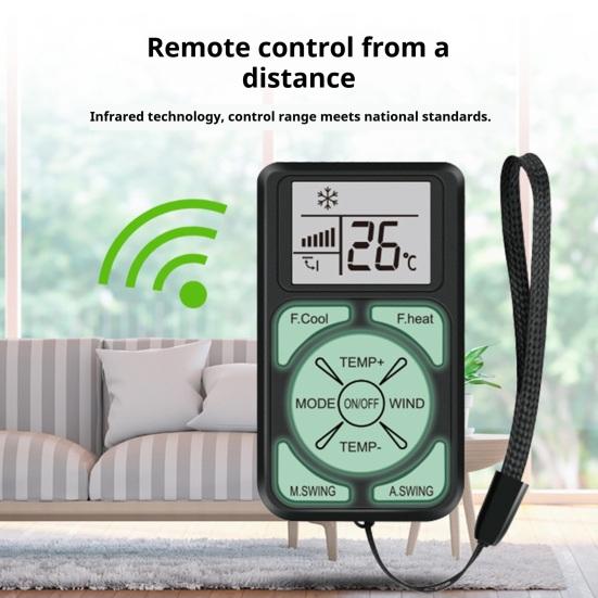 Klimaanlagen-Fernbedienung Ersatz Einfache Einrichtung Mehrere Marken Kompatibel Universell Englisch Klimaanlage AC-Fernbedienung mit Lanyard