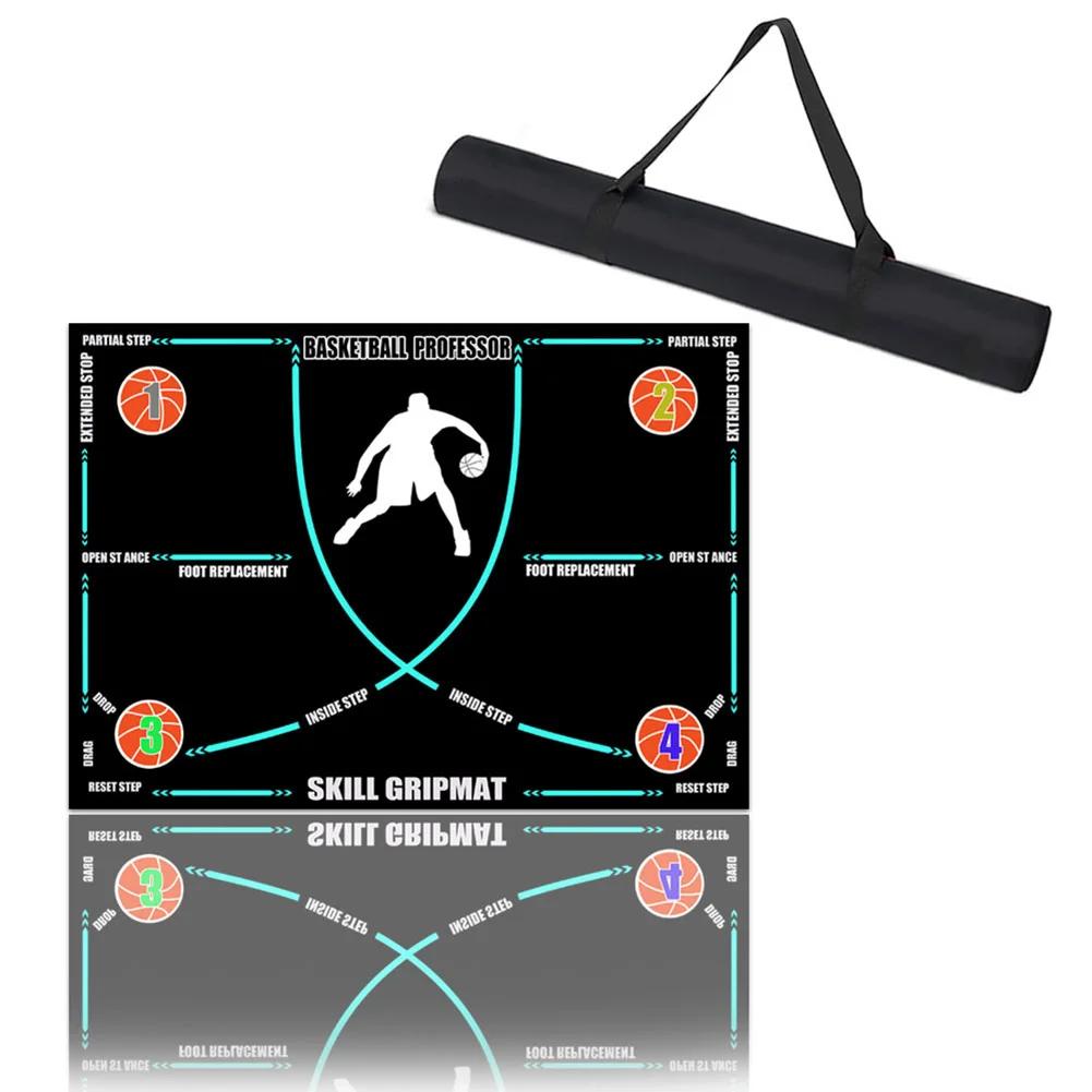 Basketball Dribble Trainer Non-Slip Basketball Footstep Mat Shock Absorbing Silent Dribble Training Mat for Home Kids Training