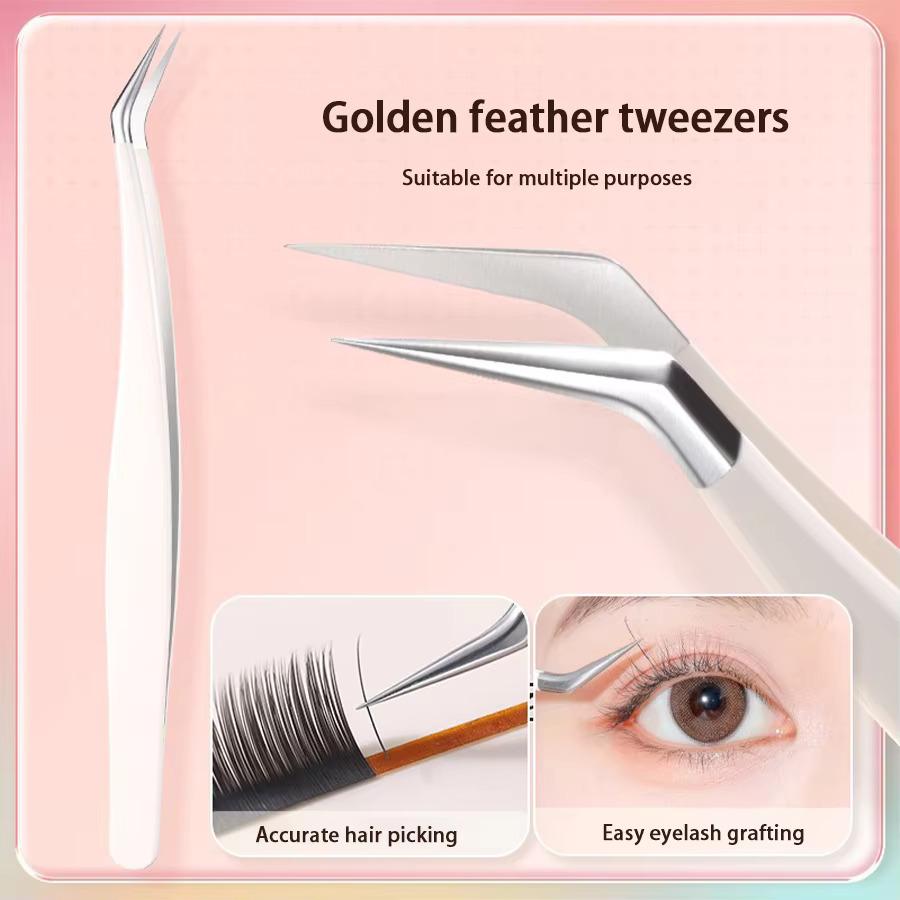 1 Pcs Eyelashes Tweezers Stainless Steel Superhard Tweezers High Precision Anti-static Tweezers for Eyelash Extensions