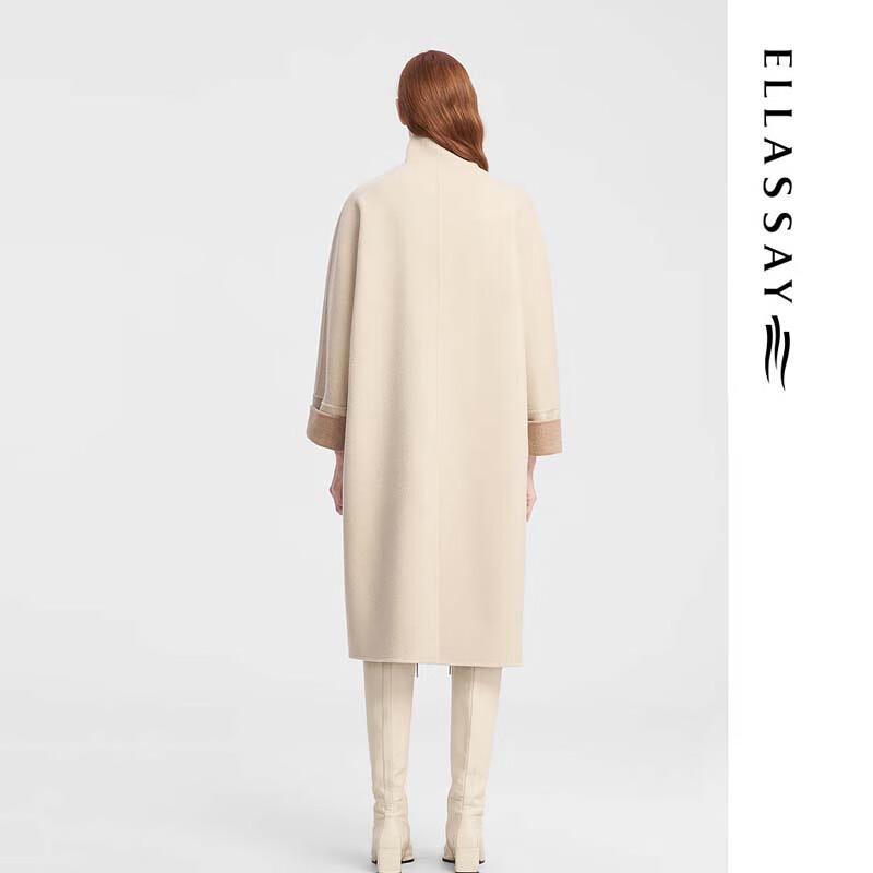 ELLASSAY Women's 99% Cashmere High-Neck Coat