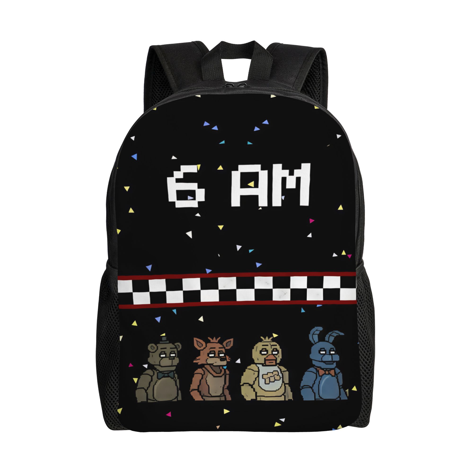 FNAF Horror Game Rugzak Mannen Grote Rugzakken Polyester Casual Middelbare School Tassen Reizen Custom Rugzak (as the picture,as picture)