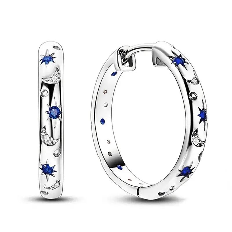 

Elegant Zircon Earrings Sun And Moon Design Shining Jewelry Personality Niche Internet Celebrity Style Fashion Accessory