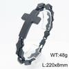 Vintage Cross Bracelet for Man 8MM Wide Waterproof Stainless Steel Chain Bracelets Gifts for Husband Boyfriend Pulsera De Acero