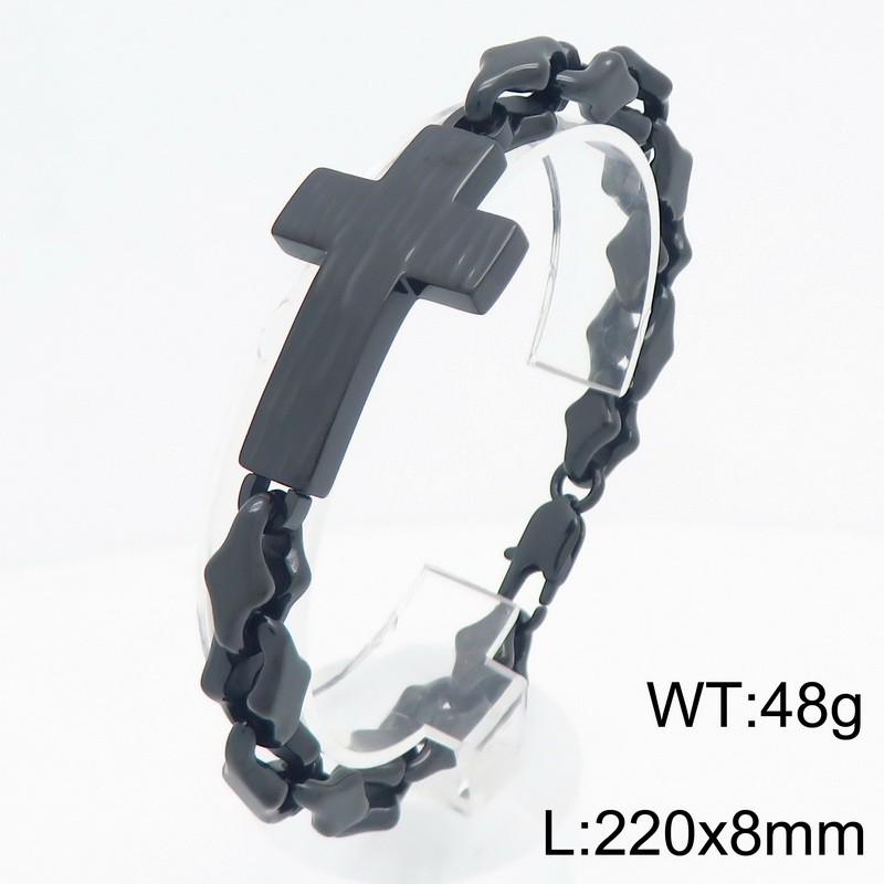 Vintage Cross Bracelet for Man 8MM Wide Waterproof Stainless Steel Chain Bracelets Gifts for Husband Boyfriend Pulsera De Acero