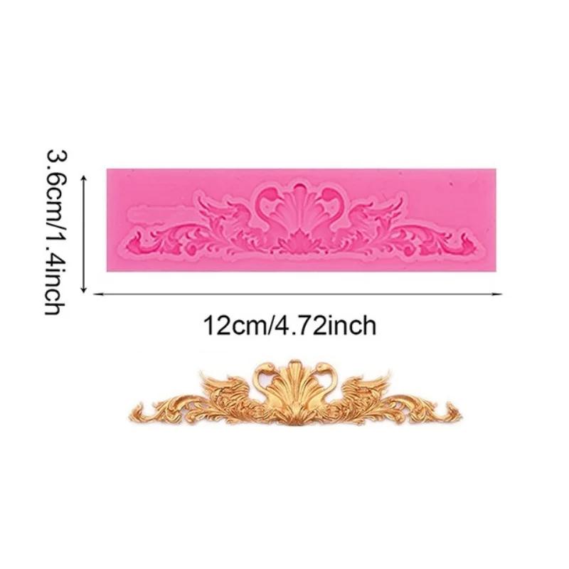 

Набор силиконовых форм для мастики для украшения торта, с цветочным, лиственным и кружевным узорами и 3D-тиснеными дизайнами, инструменты для выпечки для конфет и выпечки