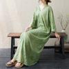 2025 Dame Pluss Størrelse Vår Lang Kjole Løs Basic Trykk Vintage Casual Blomstret Oversize Langermet Maxi